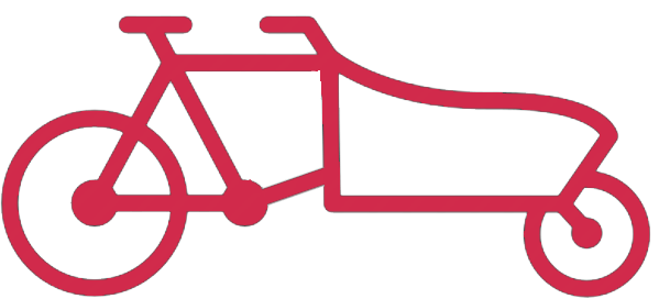 endepunkt cargo bike delivery icon in red